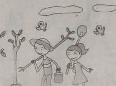 小学一年级看图写话：植树节